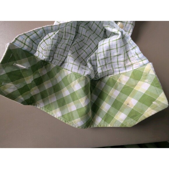 Jack Stone by Thomas Dean Dress Shirt Men's Size XL Green Plaid Patterned Cuff - Picture 13 of 16